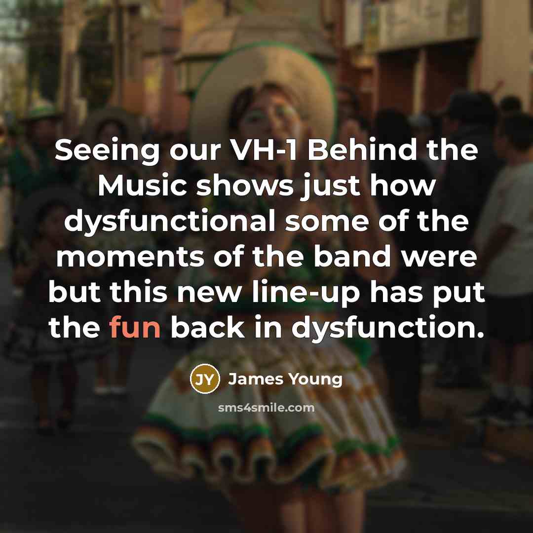 “Seeing our VH-1 Behind the Music shows just how dysfunctional…” quote by James Young