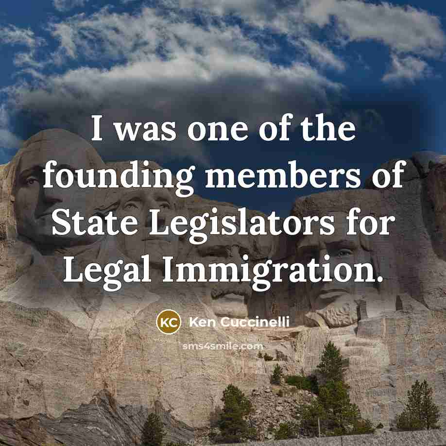 “I was one of the founding members of State Legislators…” quote by Ken Cuccinelli