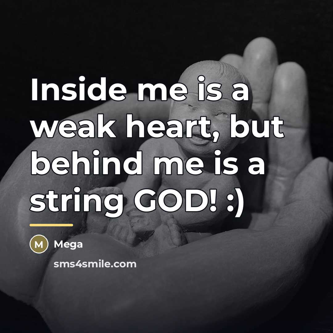 “Inside me is a weak heart, but behind me is…” quote by Mega