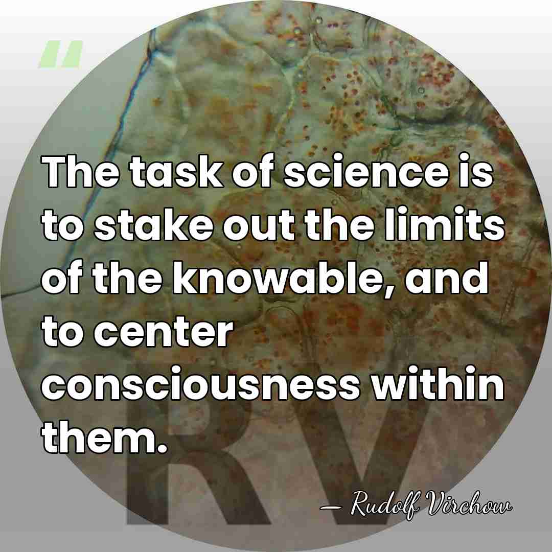 The task of science is to stake out the limits of the&hellip; - Rudolf Virchow