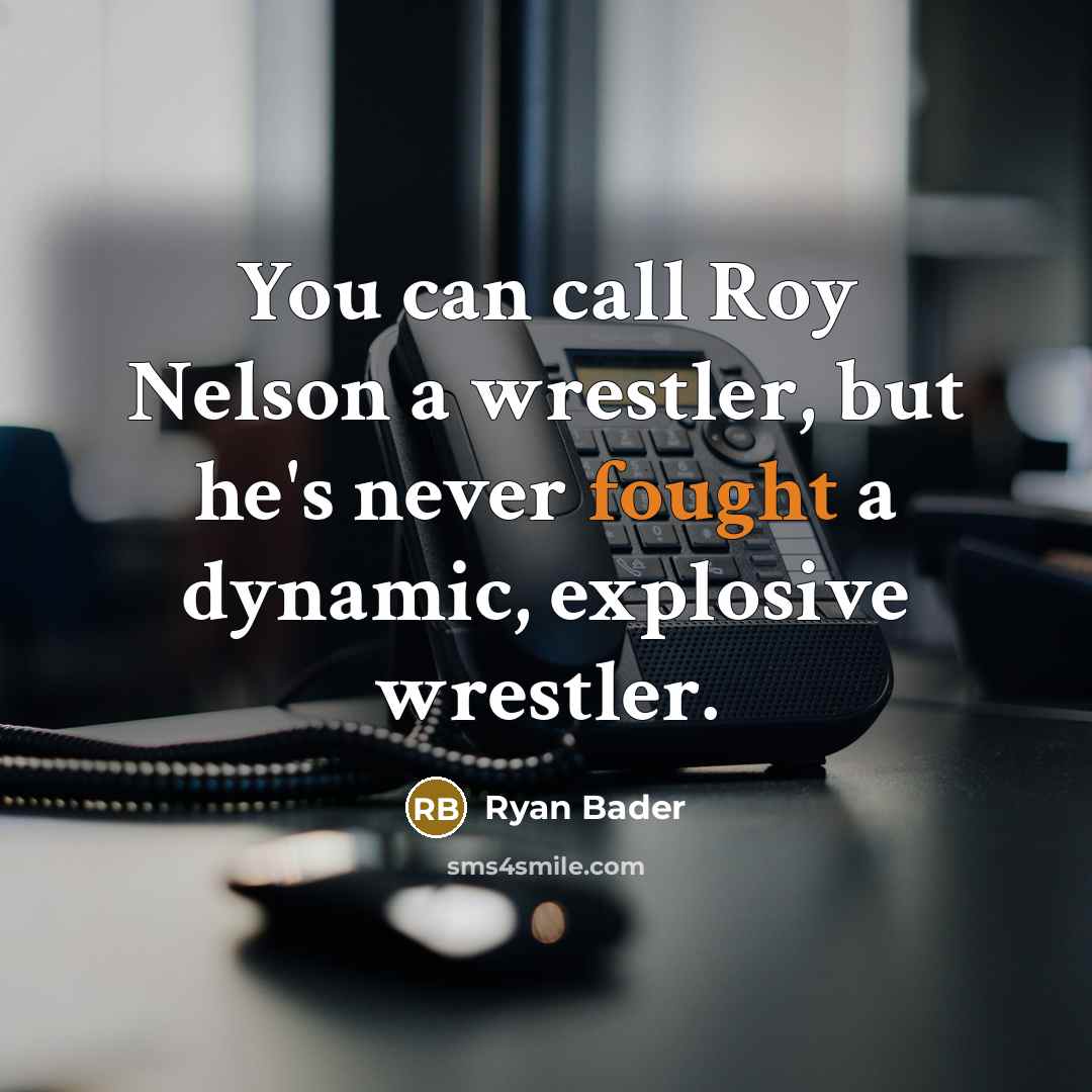 “You can call Roy Nelson a wrestler, but he's never…” quote by Ryan Bader