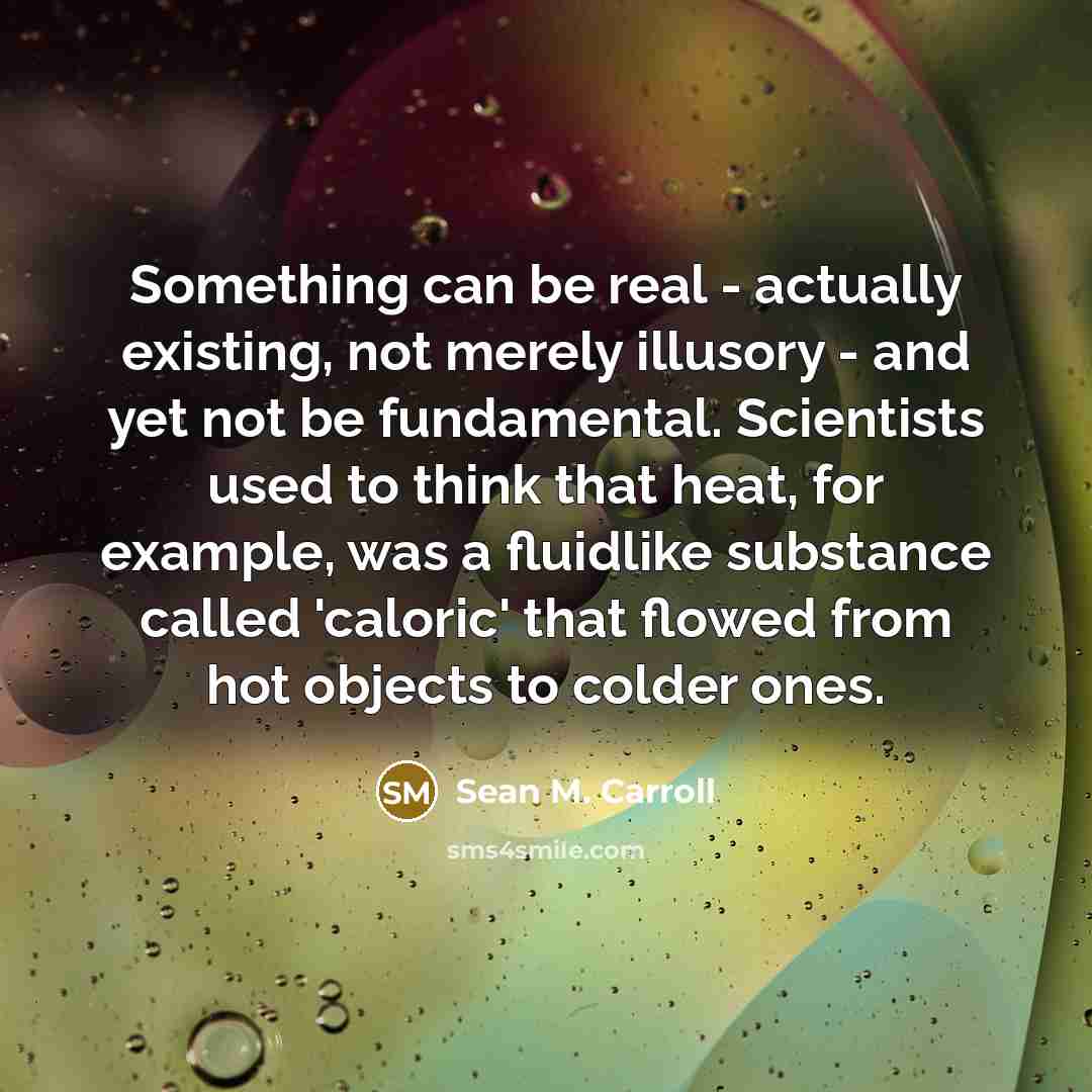 “Something can be real - actually existing, not merely illusory…” quote by Sean M. Carroll