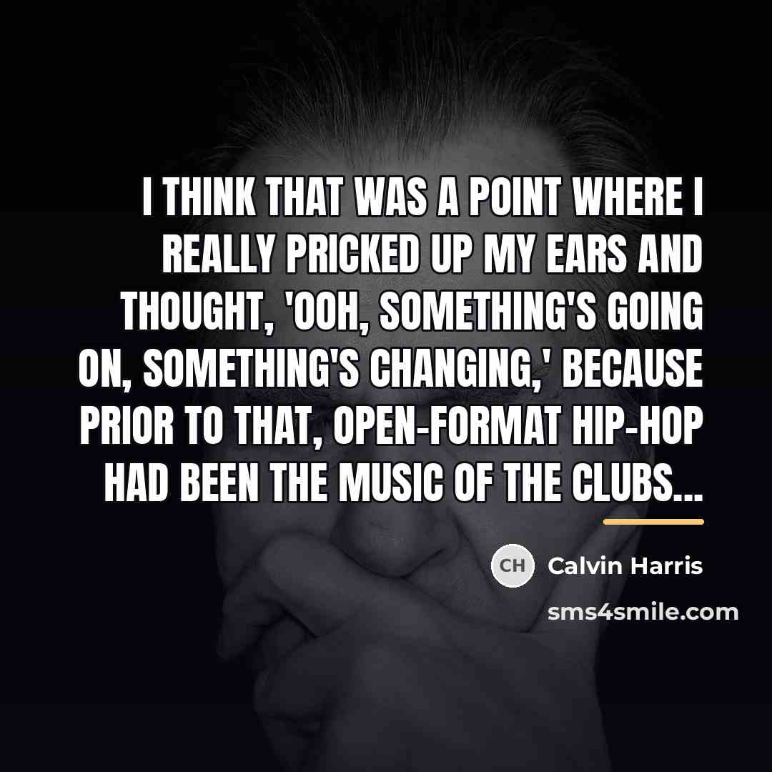 “I think that was a point where I really pricked…” quote by Calvin Harris