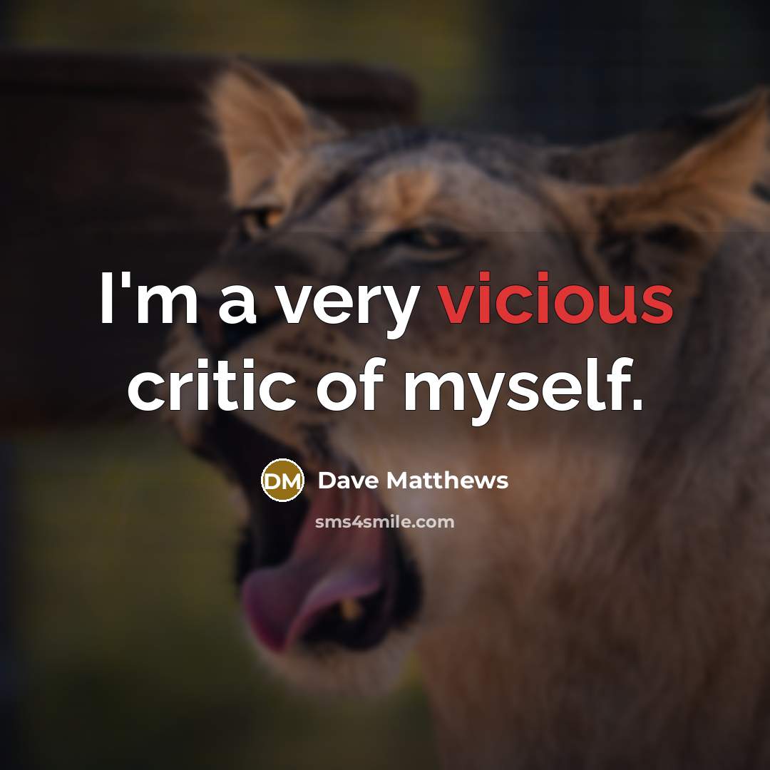 “I'm a very vicious critic of myself.…” quote by Dave Matthews