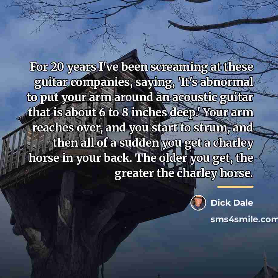 “For 20 years I've been screaming at these guitar companies,…” quote by Dick Dale