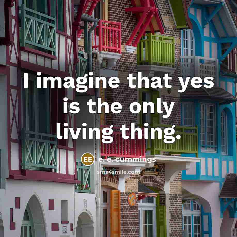 “I imagine that yes is the only living thing.…” quote by e. e. cummings