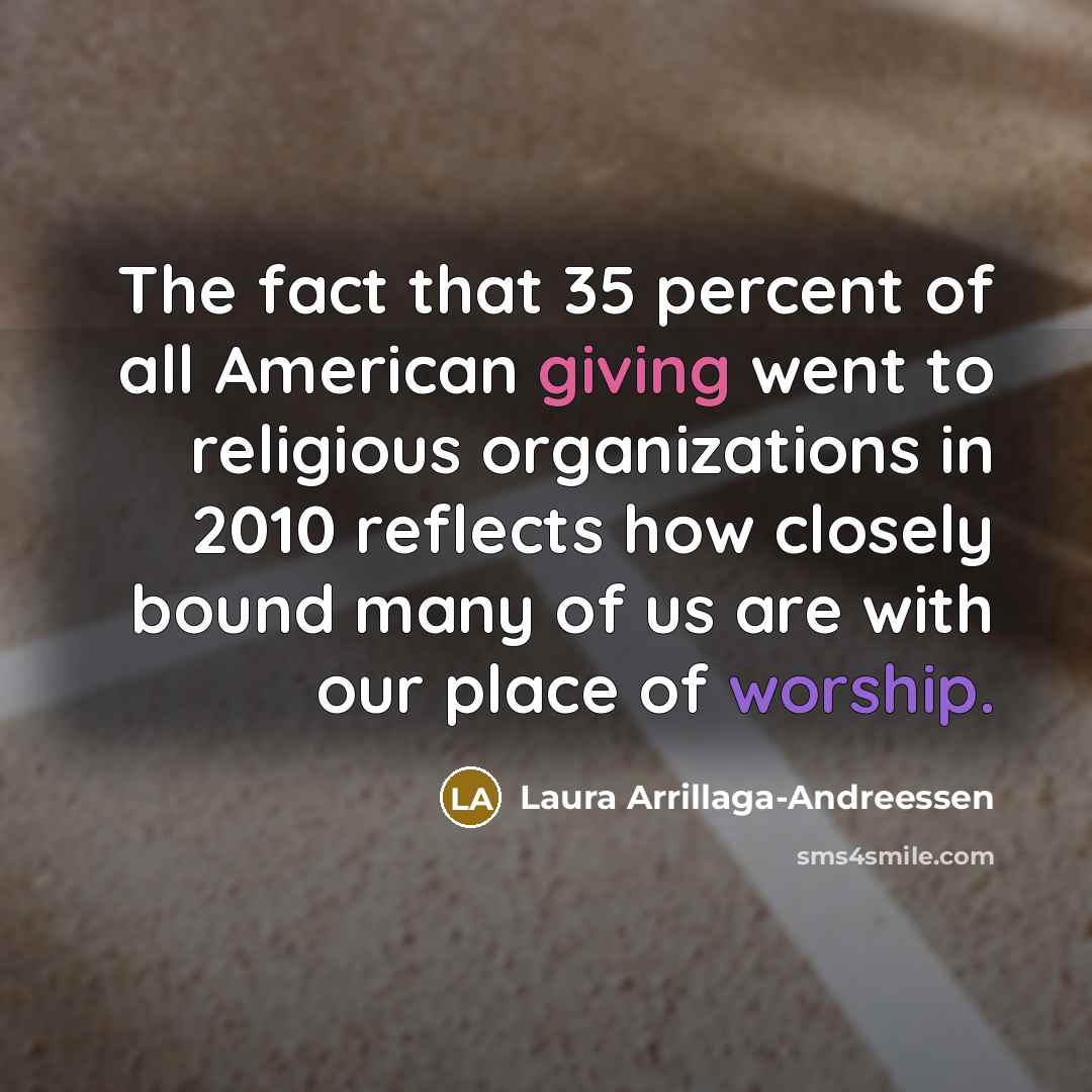“The fact that 35 percent of all American giving went…” quote by Laura Arrillaga-Andreessen