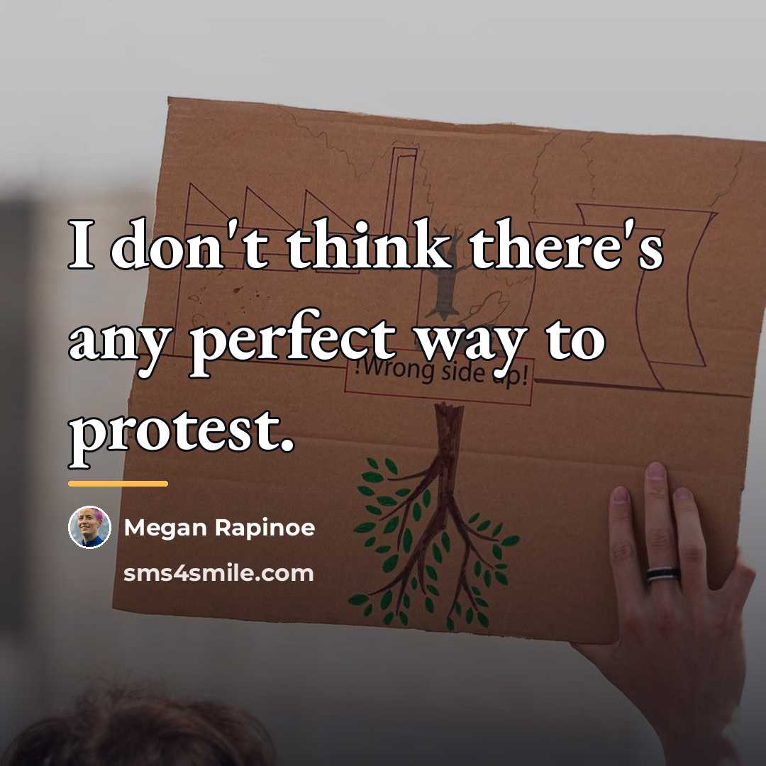 “I don't think there's any perfect way to protest.…” quote by Megan Rapinoe