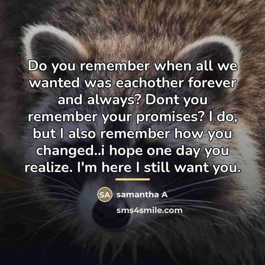 “Do you remember when all we wanted was eachother forever…” quote by samantha A