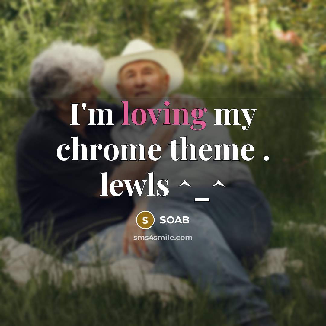 “I'm loving my chrome theme . lewls ^_^…” quote by Soab
