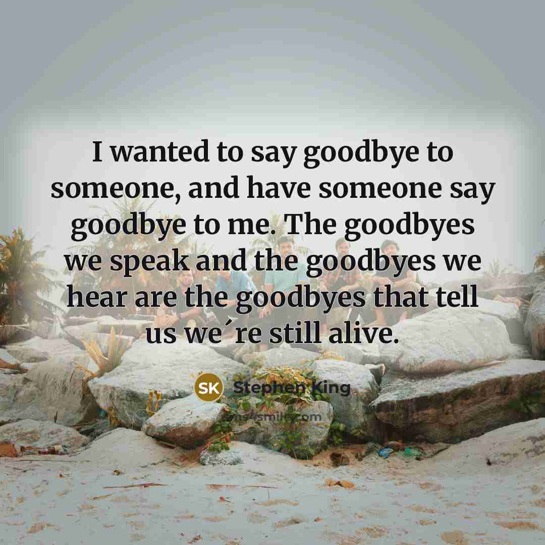 “I wanted to say goodbye to someone, and have someone…” quote by Stephen King