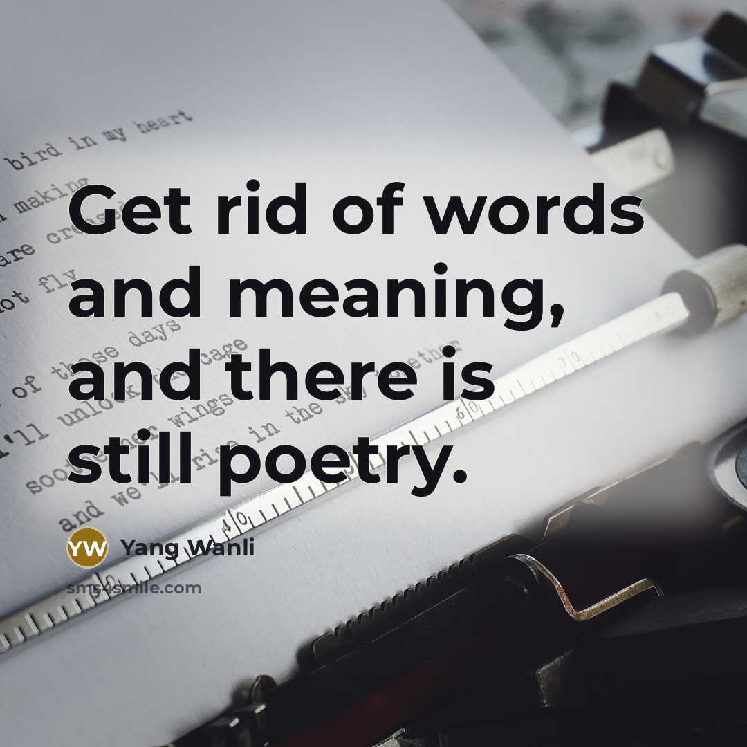 “Get rid of words and meaning, and there is still…” quote by Yang Wanli