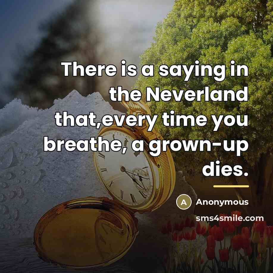 “There is a saying in the Neverland that,every time you…” quote by Anonymous