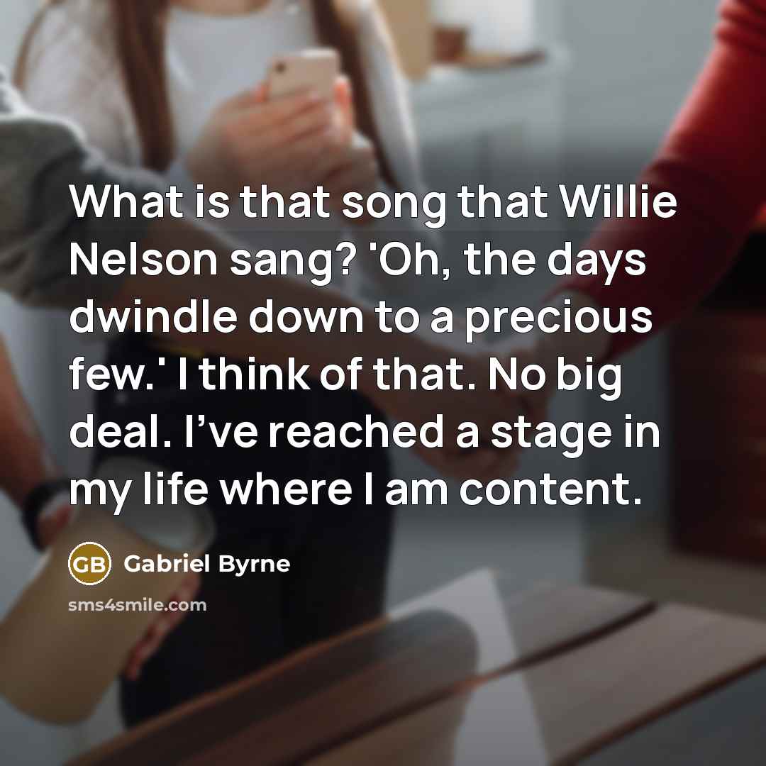 “What is that song that Willie Nelson sang? 'Oh, the…” quote by Gabriel Byrne