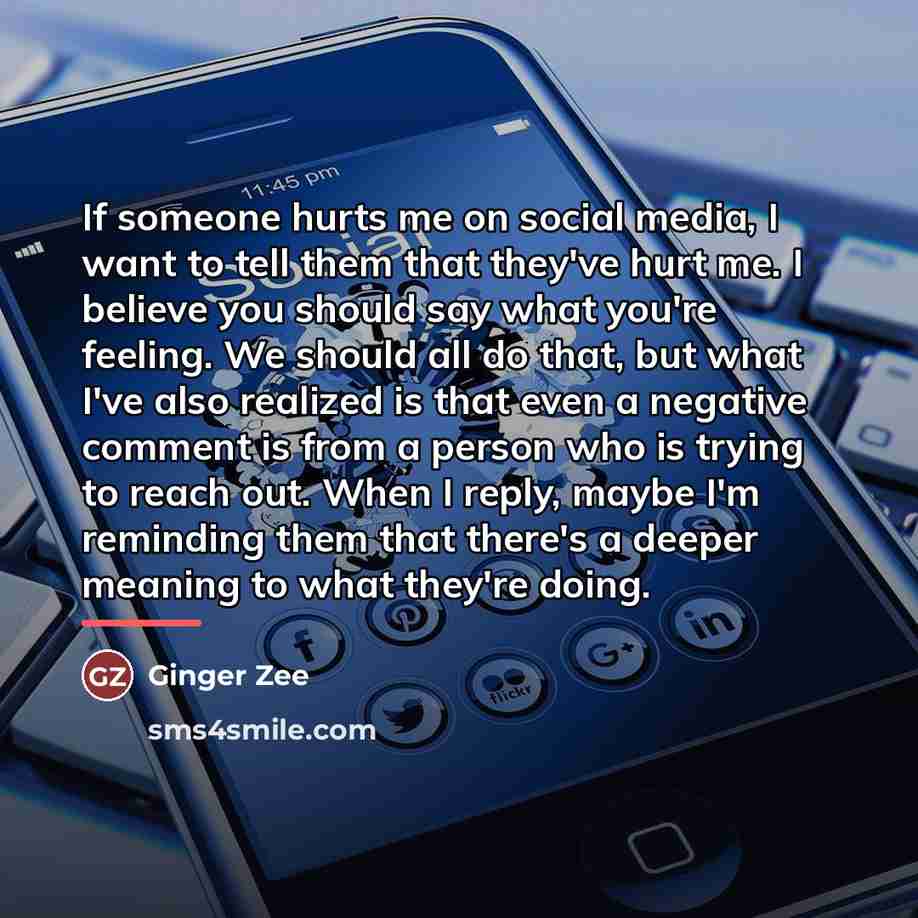 “If someone hurts me on social media, I want to…” quote by Ginger Zee