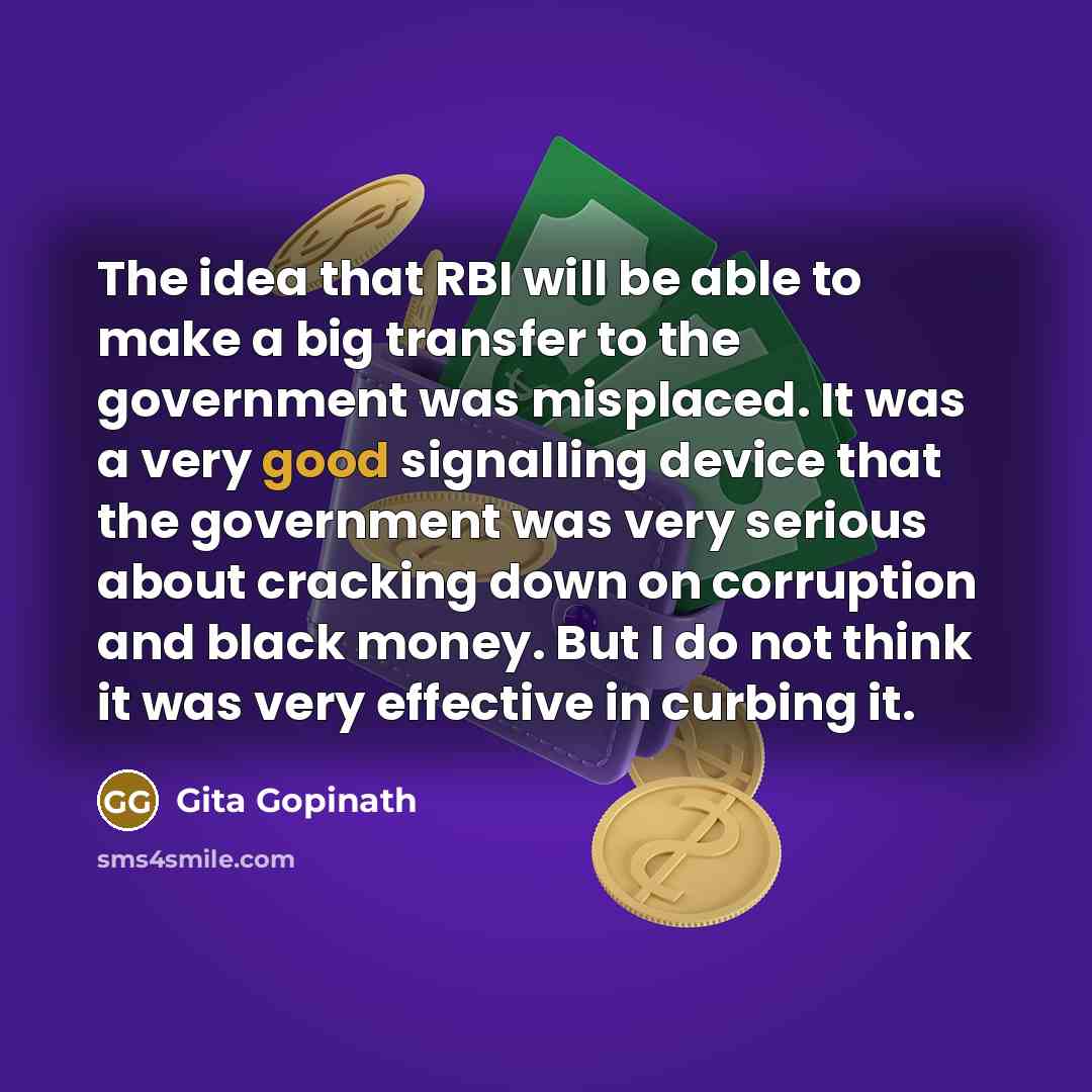 “The idea that RBI will be able to make a…” quote by Gita Gopinath