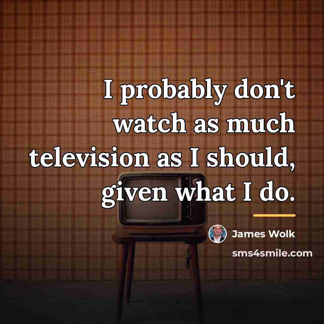 “I probably don't watch as much television as I should,…” quote by James Wolk