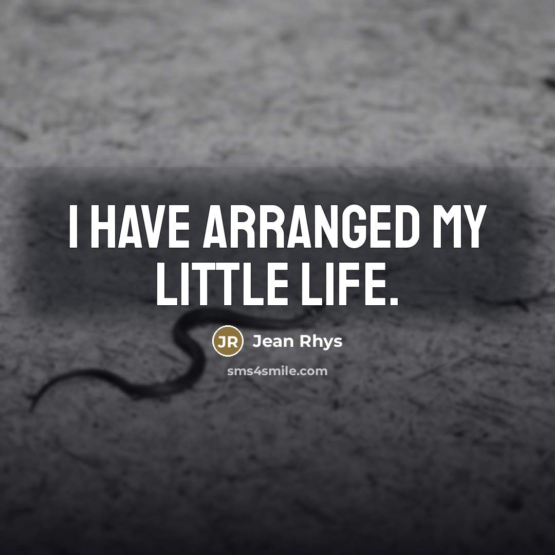 “I have arranged my little life.…” quote by Jean Rhys