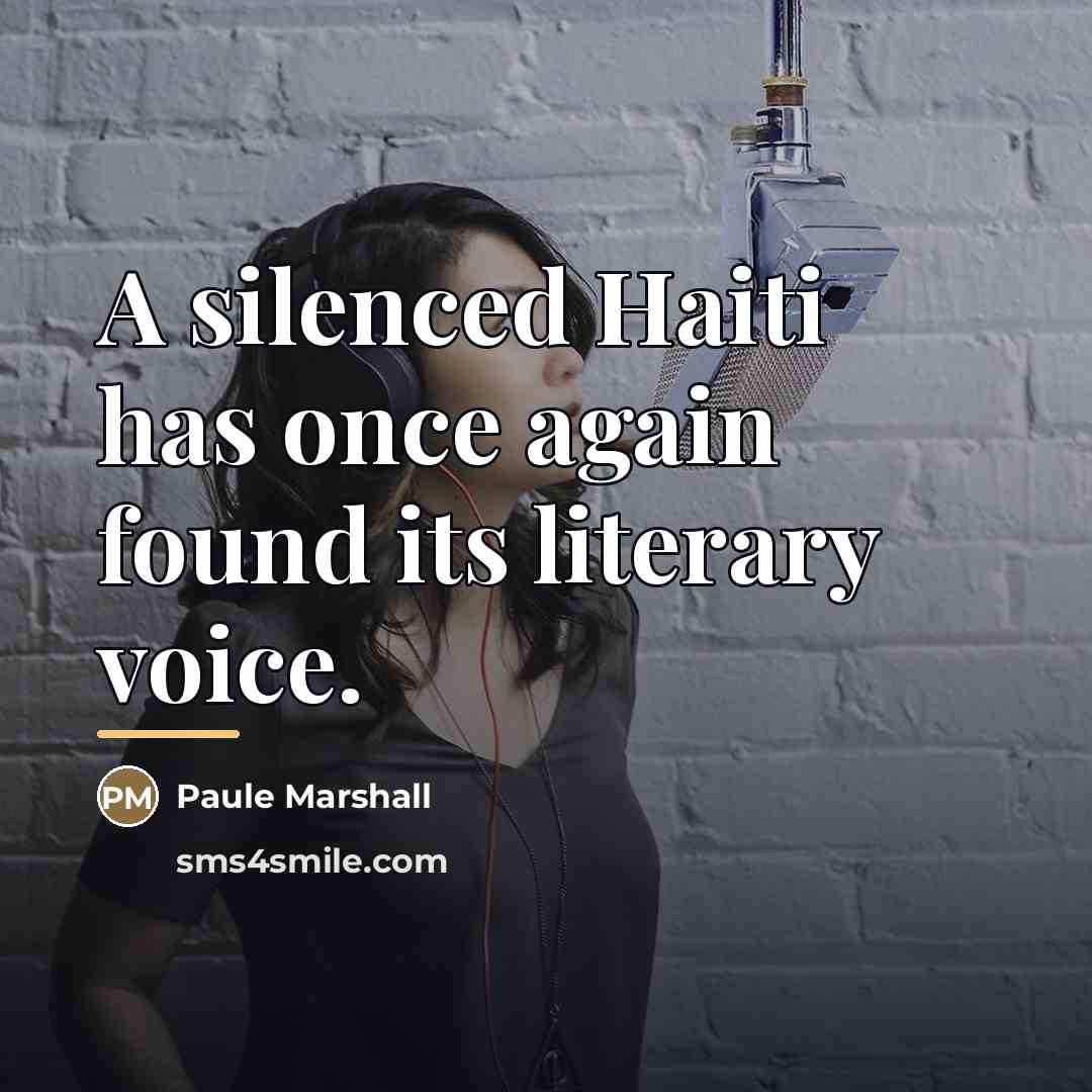 “A silenced Haiti has once again found its literary voice.…” quote by Paule Marshall