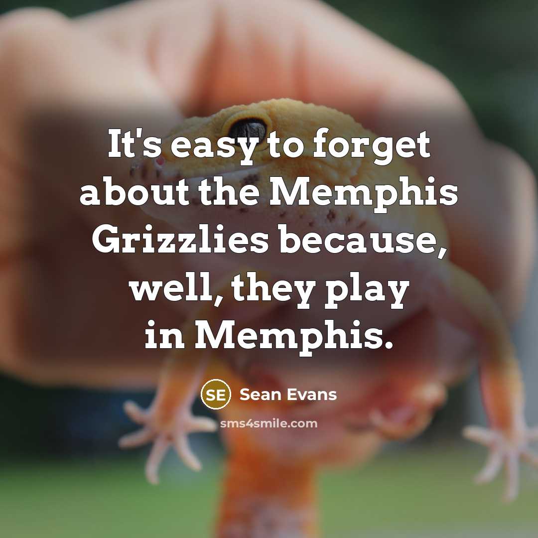 “It's easy to forget about the Memphis Grizzlies because, well,…” quote by Sean Evans