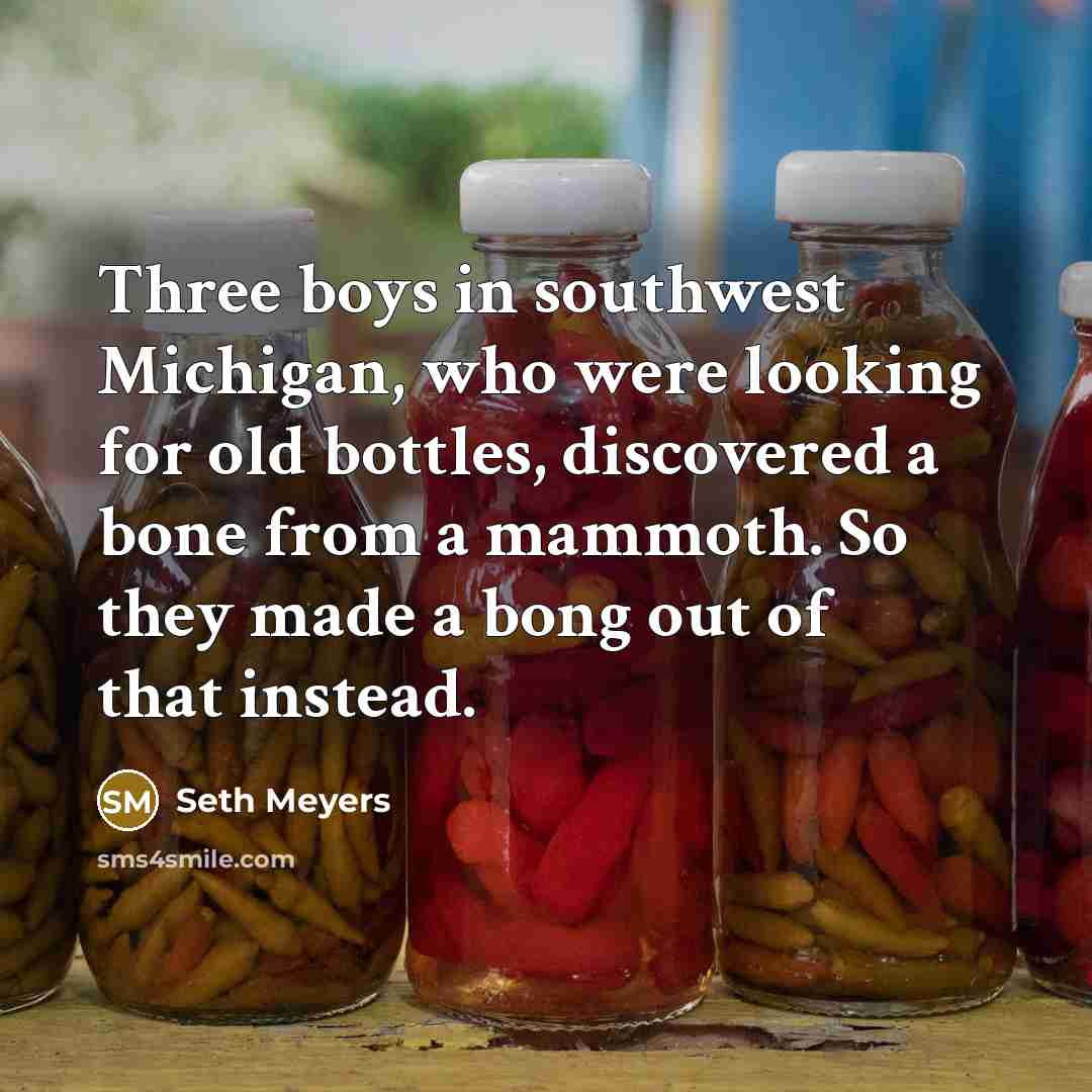 “Three boys in southwest Michigan, who were looking for old…” quote by Seth Meyers
