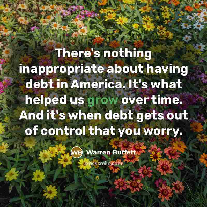 “There's nothing inappropriate about having debt in America. It's what…” quote by Warren Buffett