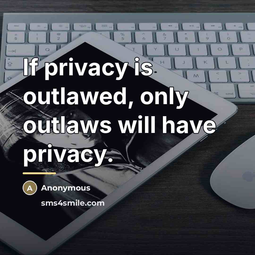 “If privacy is outlawed, only outlaws will have privacy.…” quote by Anonymous