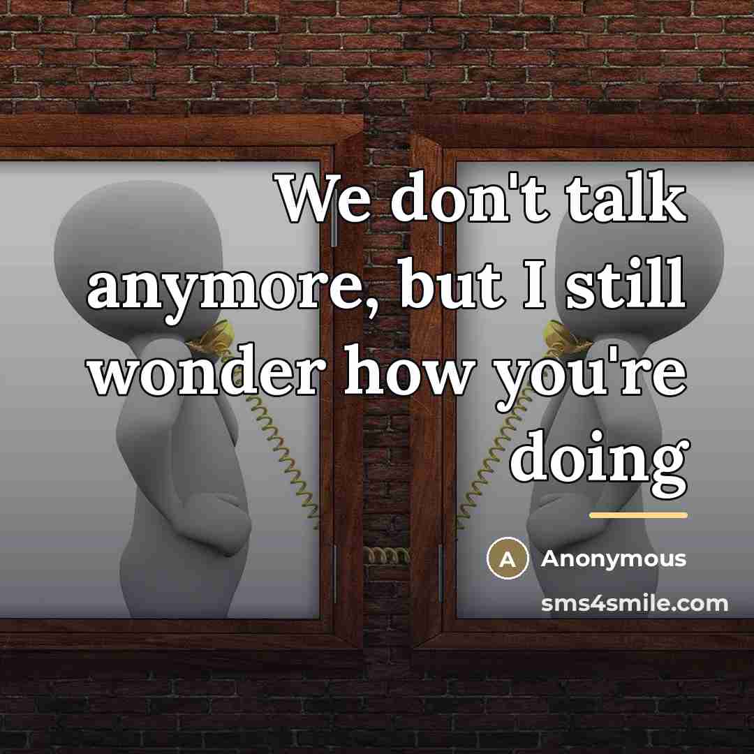 “We don't talk anymore, but I still wonder how you're…” quote by Anonymous