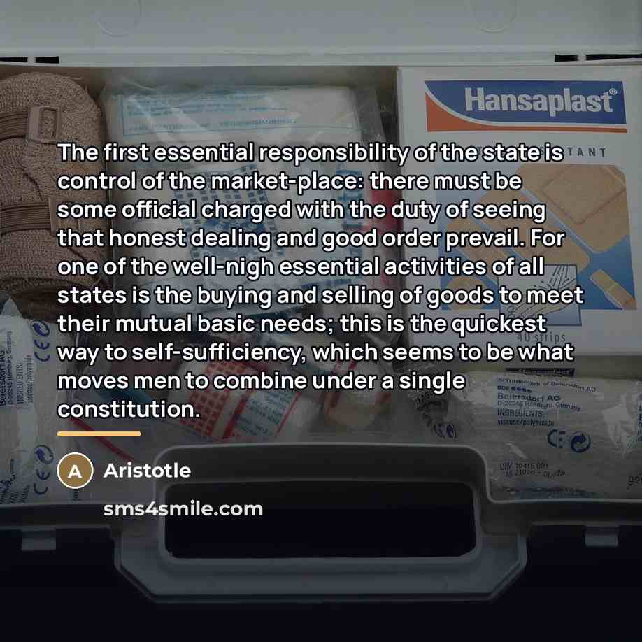 “The first essential responsibility of the state is control of…” quote by Aristotle