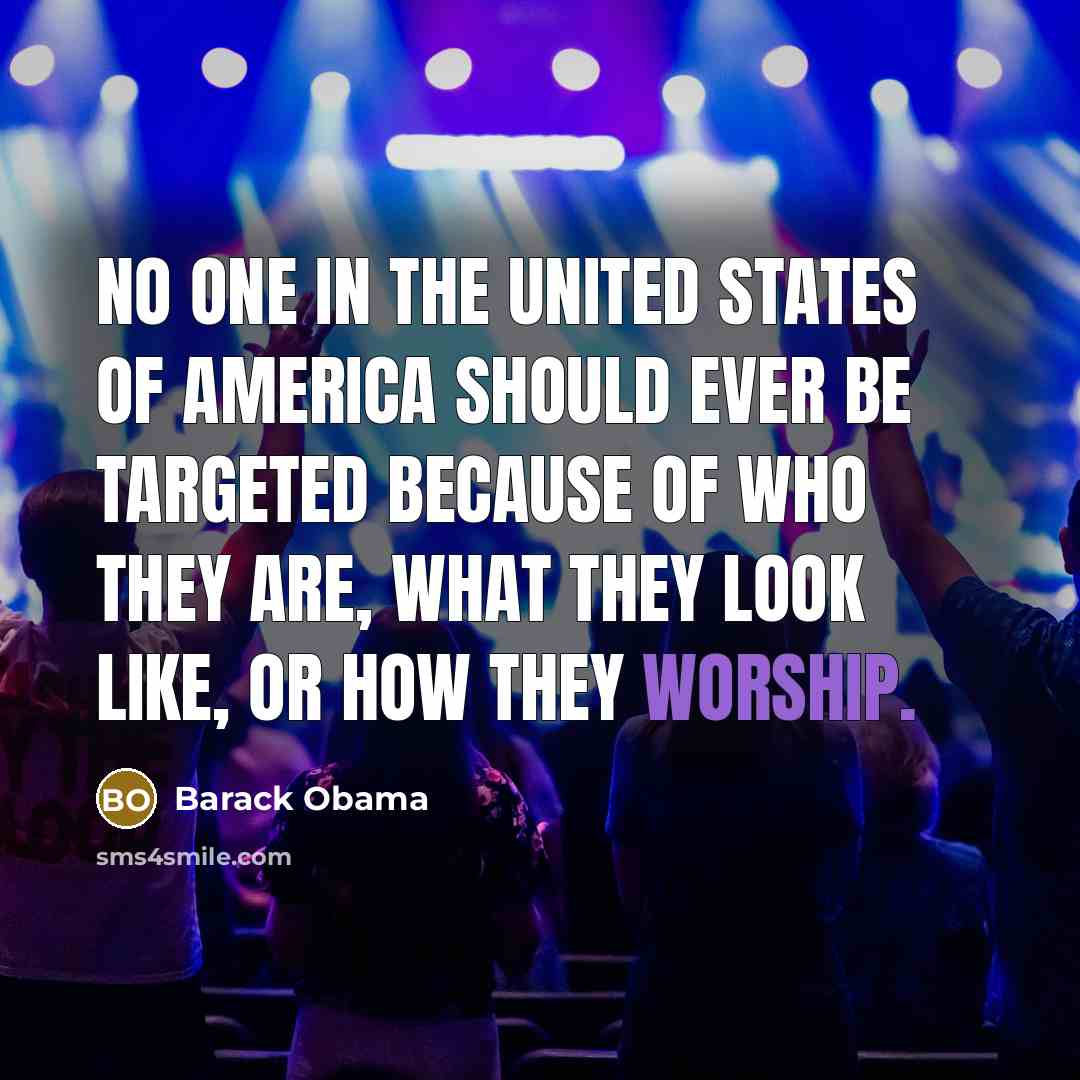 “No one in the United States of America should ever…” quote by Barack Obama