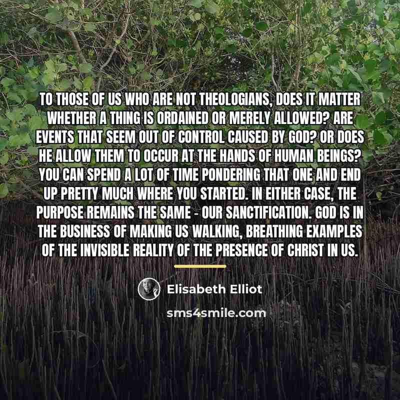 “To those of us who are not theologians, does it…” quote by Elisabeth Elliot