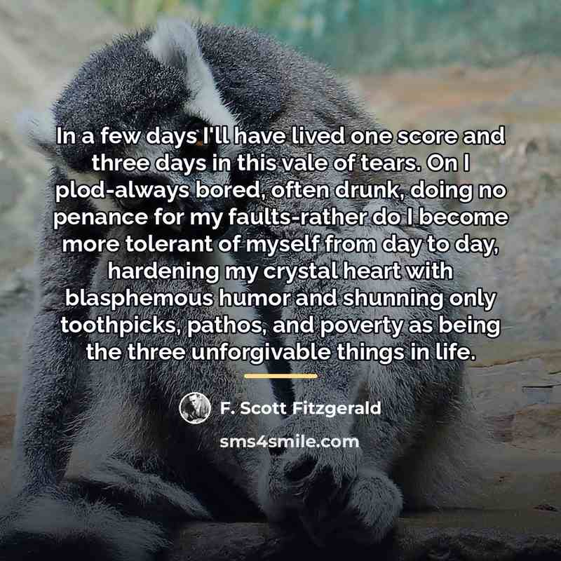 “In a few days I'll have lived one score and…” quote by F. Scott Fitzgerald