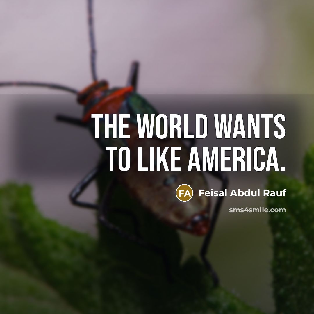 “The world wants to like America.…” quote by Feisal Abdul Rauf