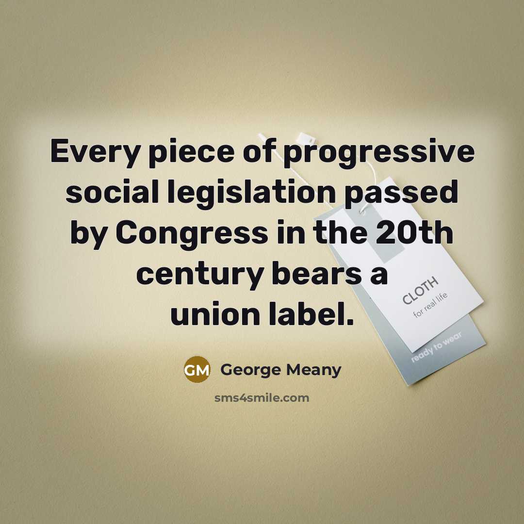 “Every piece of progressive social legislation passed by Congress in…” quote by George Meany