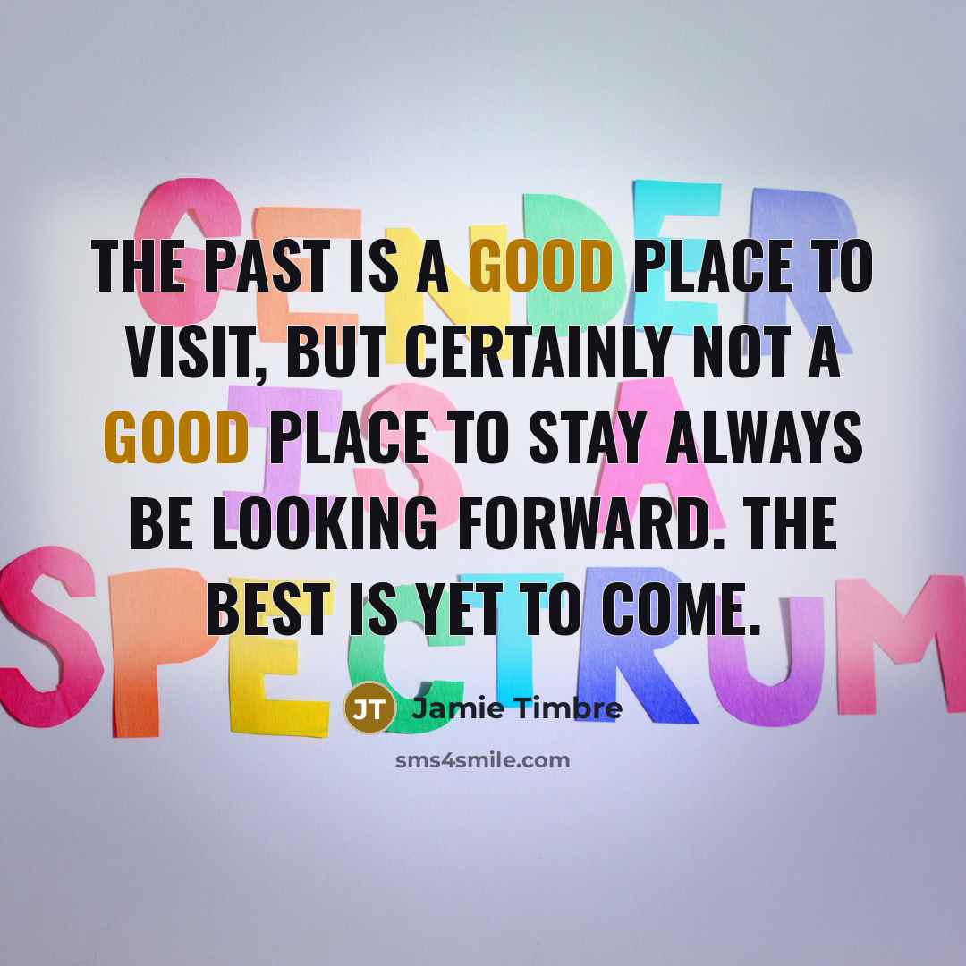 “The past is a good place to visit, but certainly…” quote by Jamie Timbre