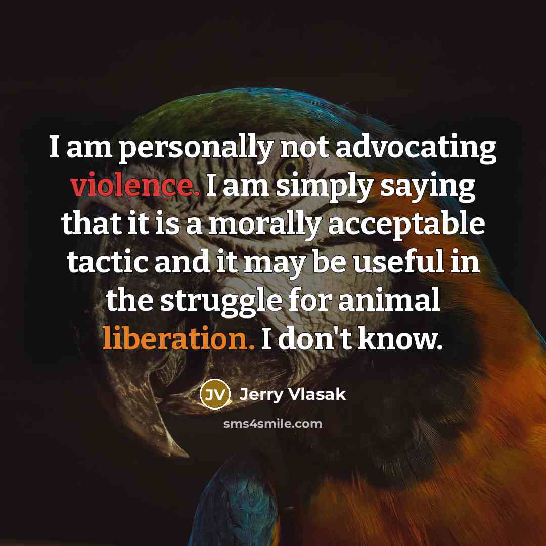 “I am personally not advocating violence. I am simply saying…” quote by Jerry Vlasak