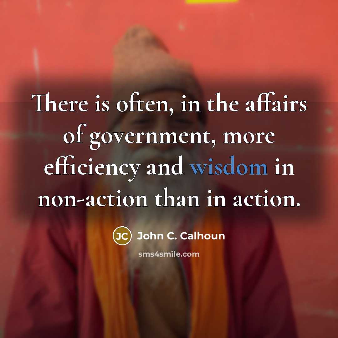 “There is often, in the affairs of government, more efficiency…” quote by John C. Calhoun