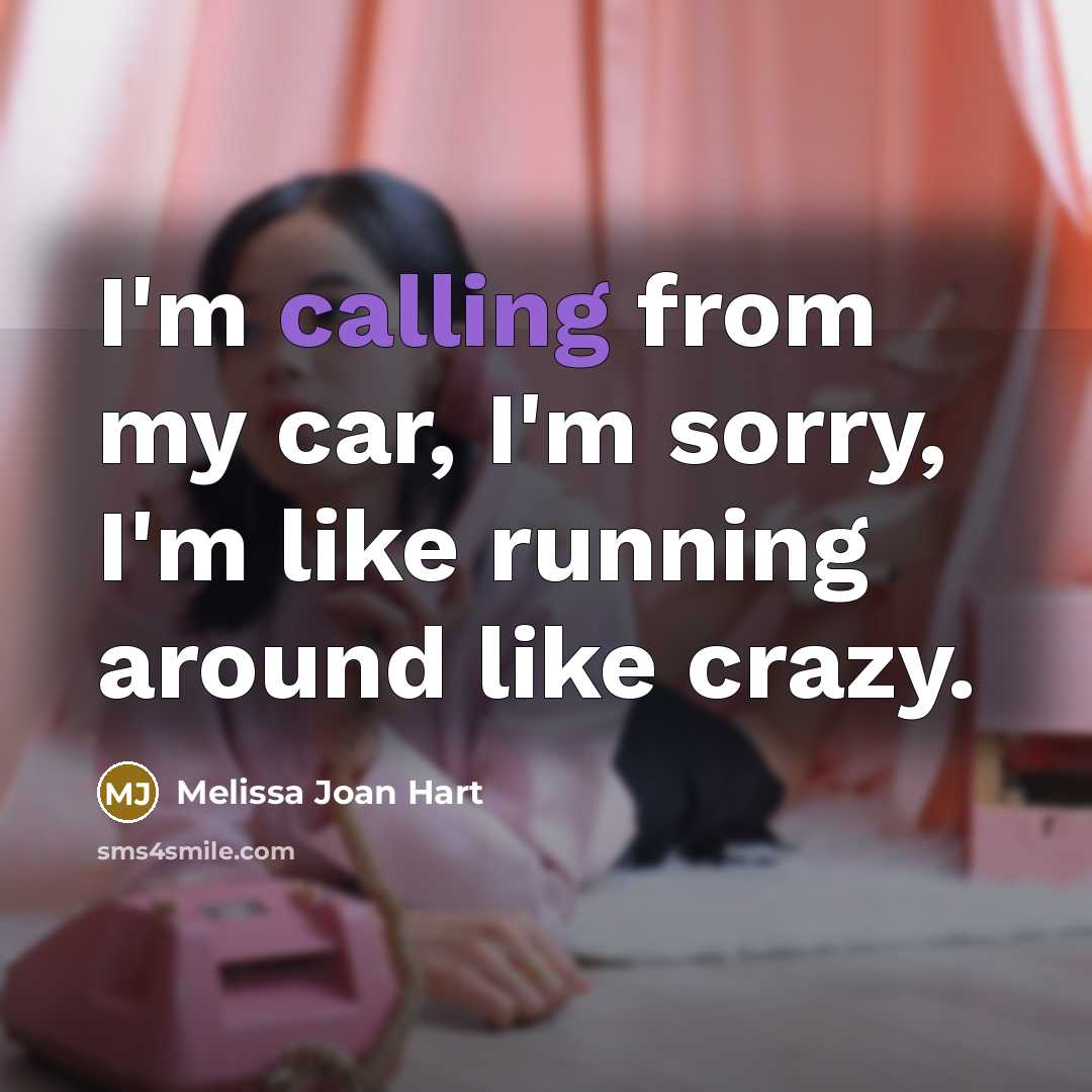 “I'm calling from my car, I'm sorry, I'm like running…” quote by Melissa Joan Hart