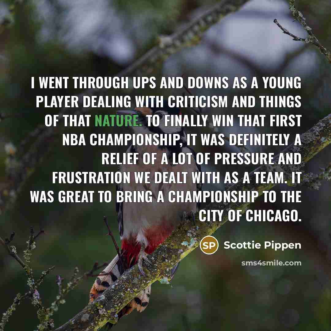 “I went through ups and downs as a young player…” quote by Scottie Pippen