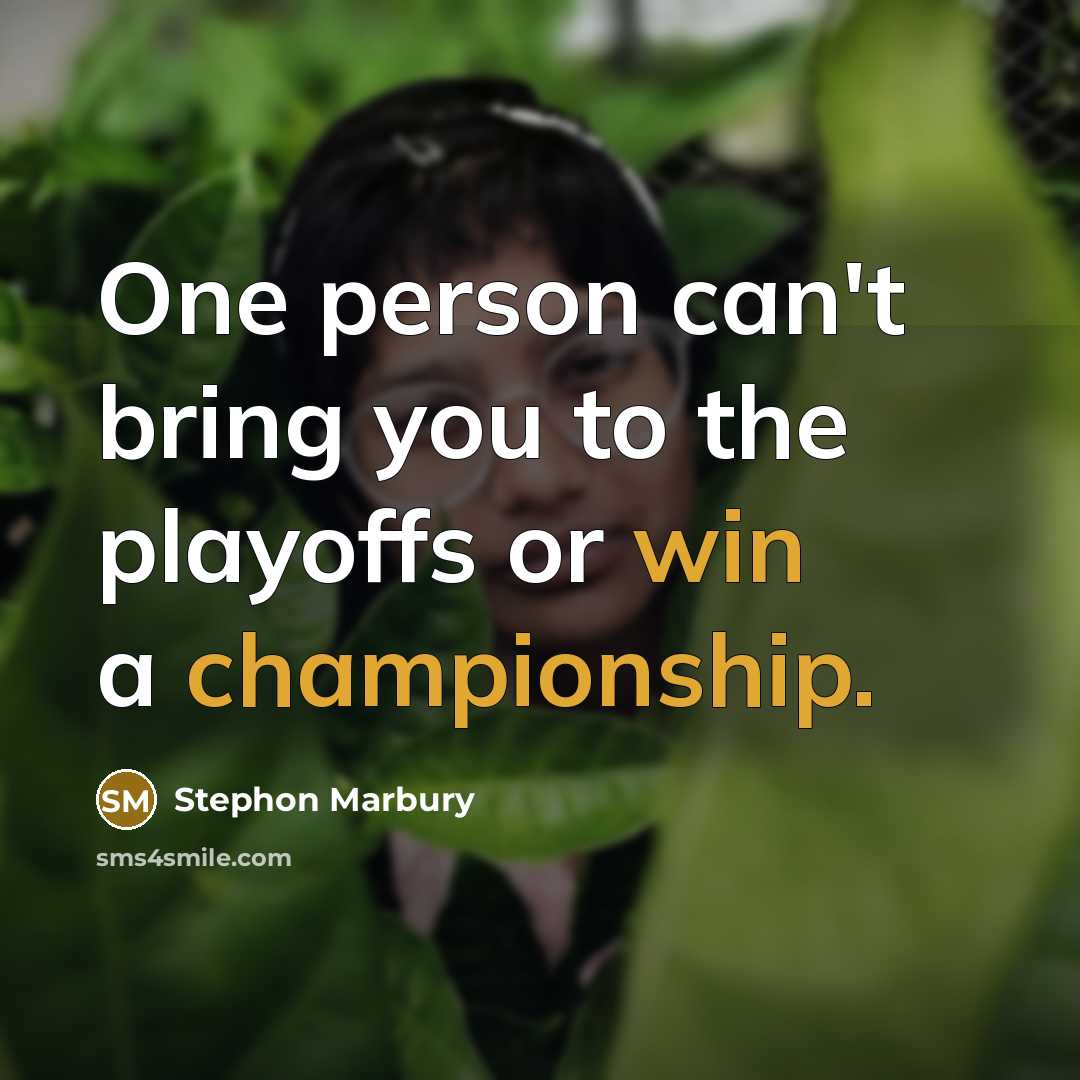 “One person can't bring you to the playoffs or win…” quote by Stephon Marbury