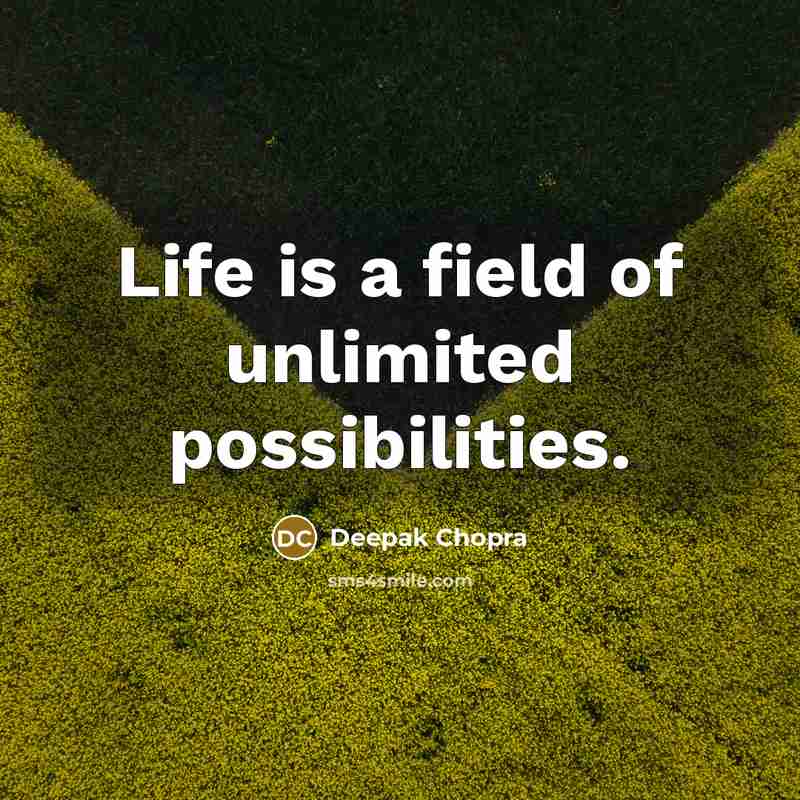 “Life is a field of unlimited possibilities.…” quote by Deepak Chopra
