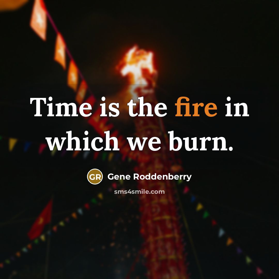 “Time is the fire in which we burn.…” quote by Gene Roddenberry