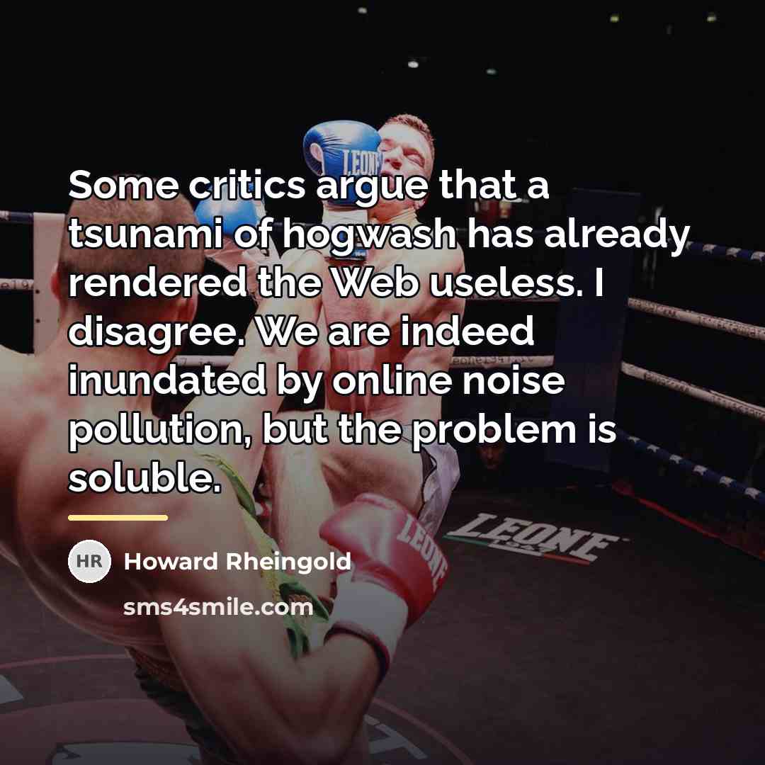 “Some critics argue that a tsunami of hogwash has already…” quote by Howard Rheingold