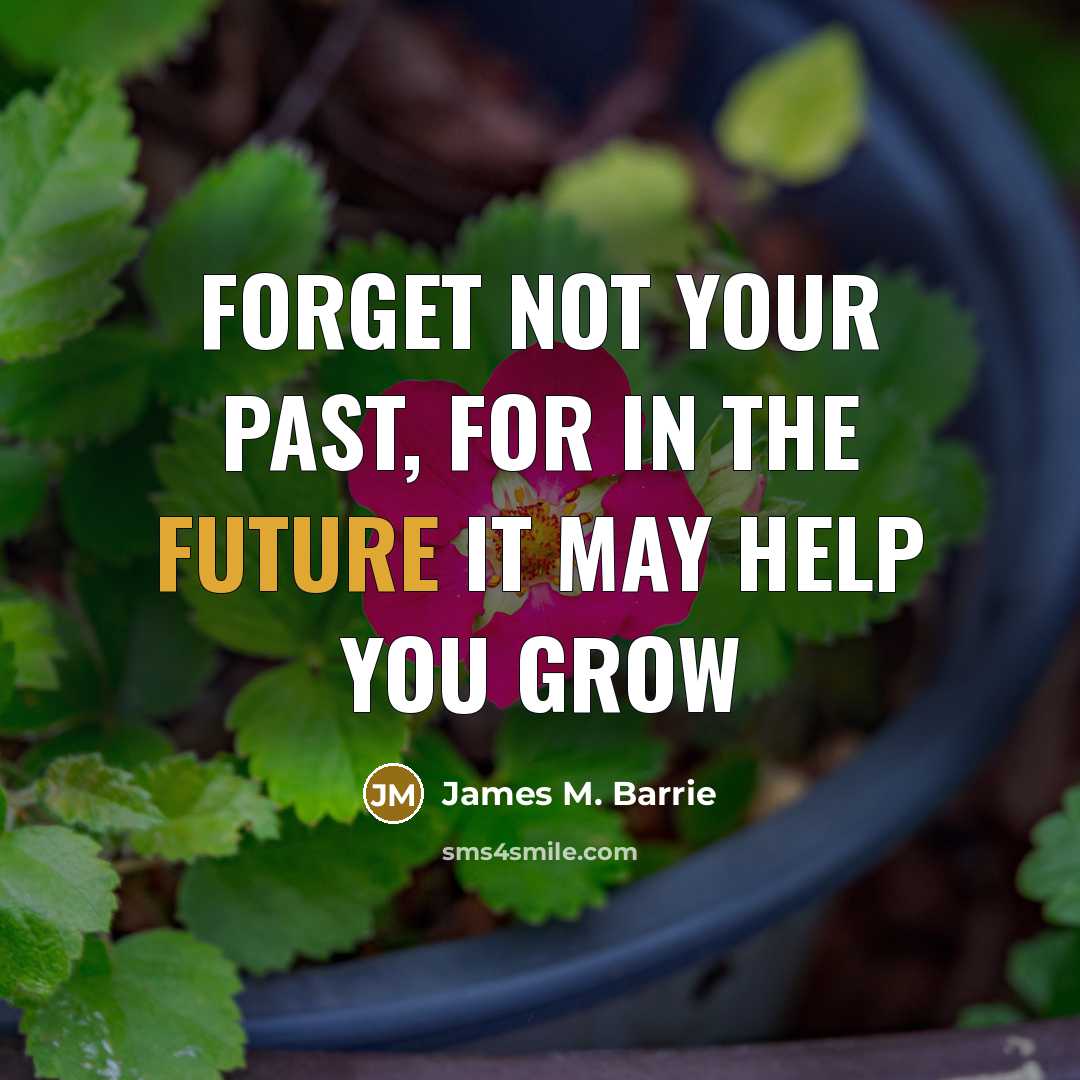 “Forget not your past, for in the future it may…” quote by James M. Barrie