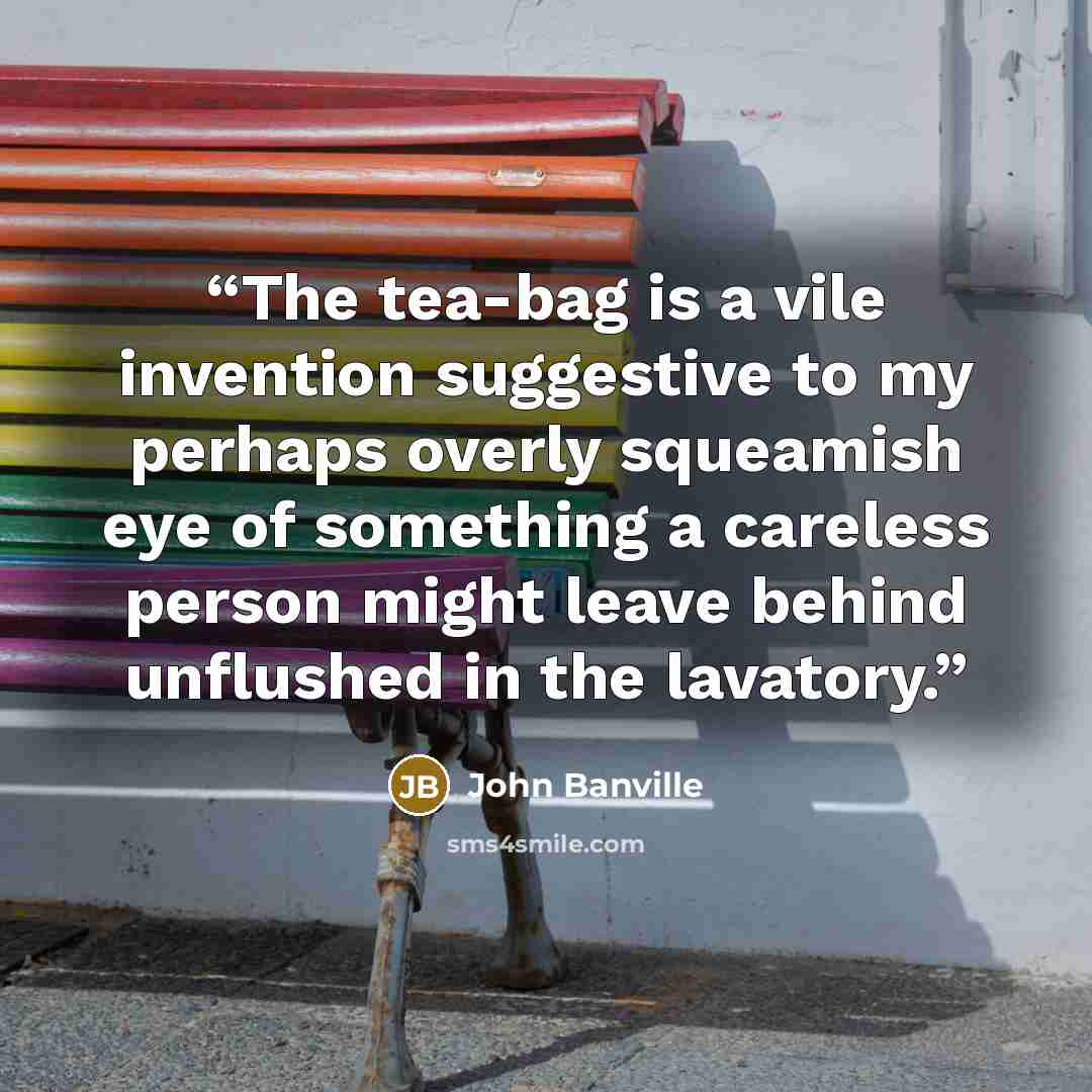 “The tea-bag is a vile invention suggestive to my perhaps overly squeamish eye of something a careless person might leave behind unflushed in the lavatory.” quote by John Banville