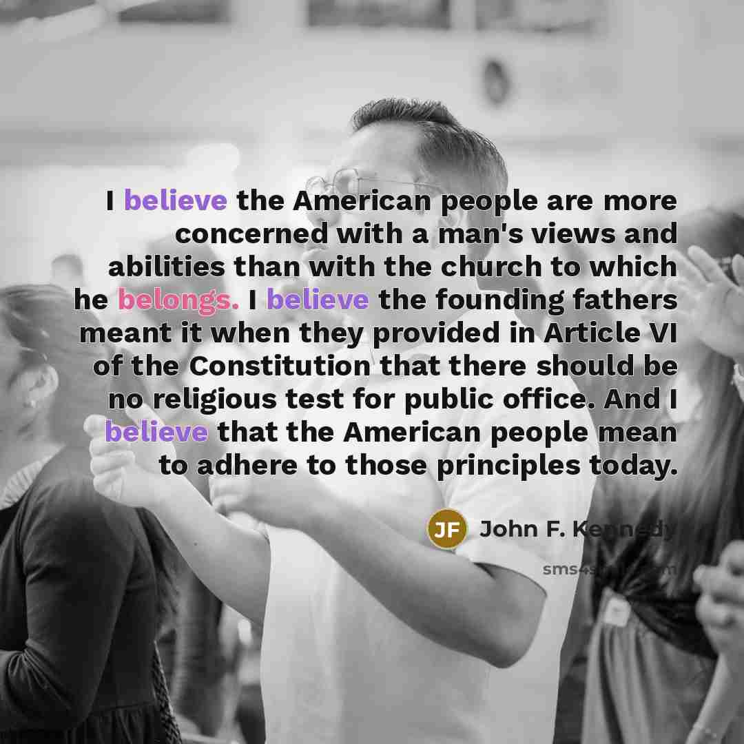 “I believe the American people are more concerned with a…” quote by John F. Kennedy