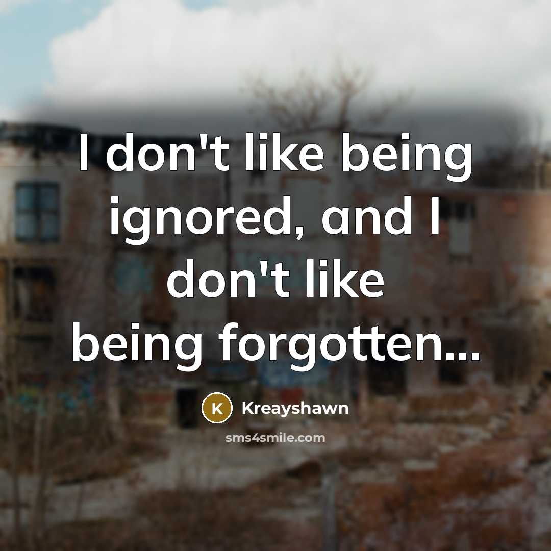 “I don't like being ignored, and I don't like being…” quote by KreayShawn