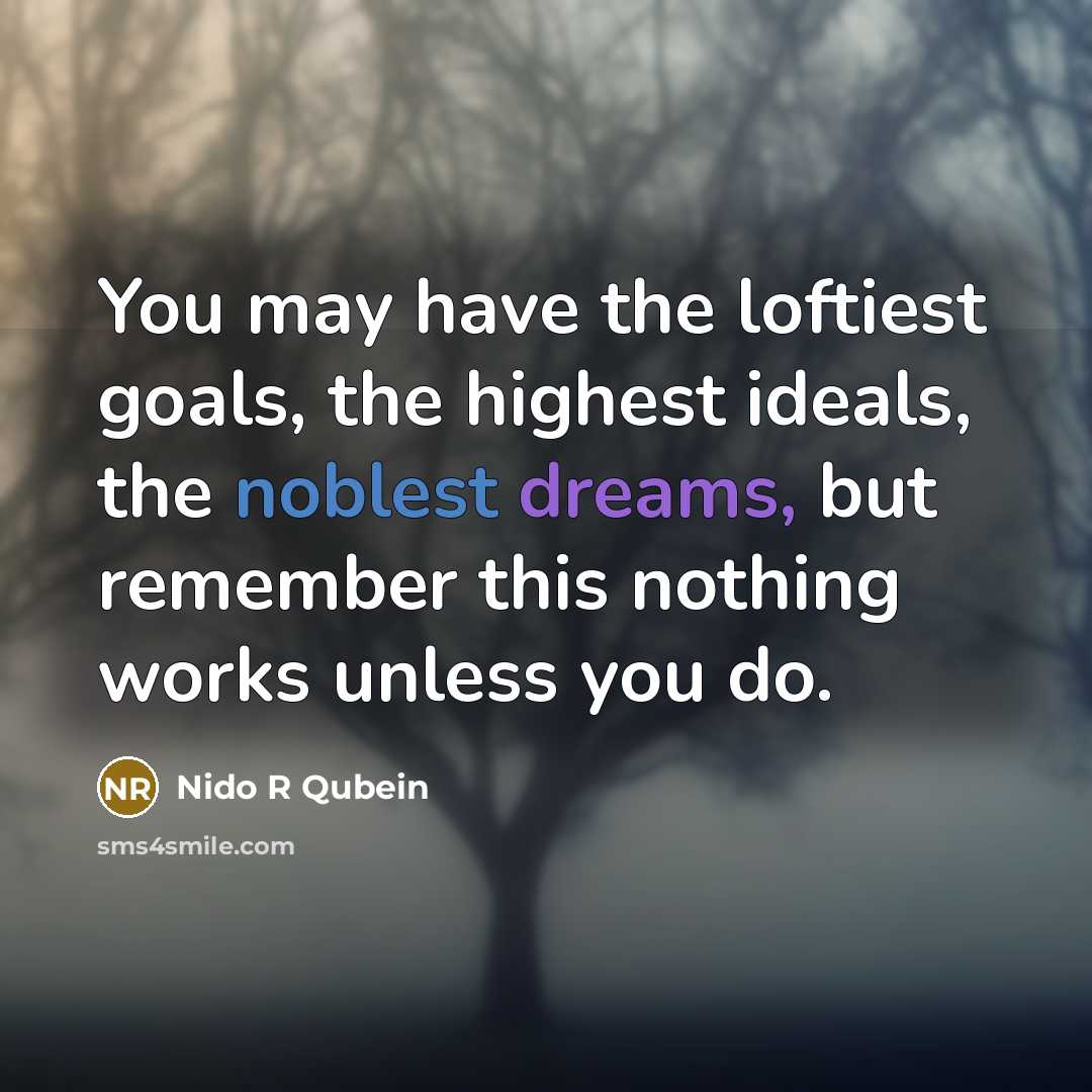 “You may have the loftiest goals, the highest ideals, the…” quote by Nido R Qubein