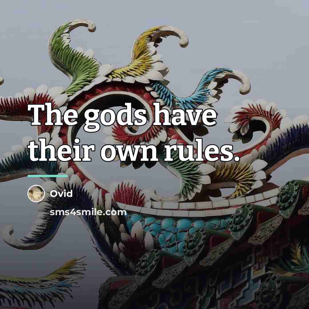 “The gods have their own rules.…” quote by Ovid