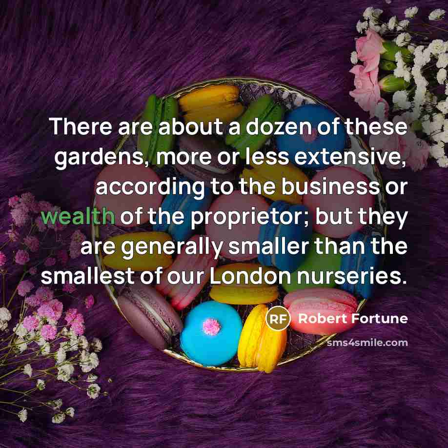 “There are about a dozen of these gardens, more or…” quote by Robert Fortune
